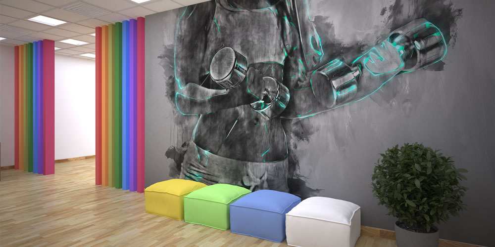 Duvar Kağıdı Spor Dambıl Efekt Tasarım 5826