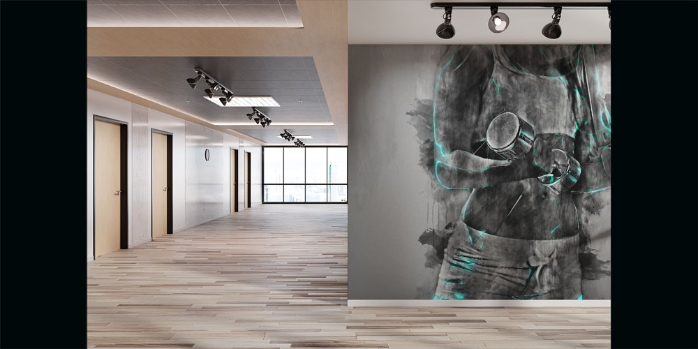 Duvar Kağıdı Spor Dambıl Efekt Tasarım 5826