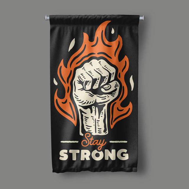 Stay Strong Spor Duvar Flaması 5901