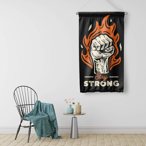 Stay Strong Spor Duvar Flaması 5901