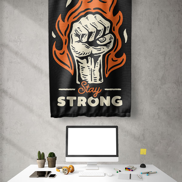 Stay Strong Spor Duvar Flaması 5901