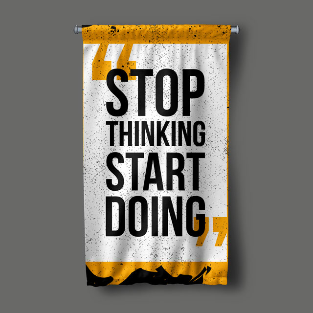 spor-duvar-flama-5896-00 Stop Thinking Start Doing Duvar Flaması 5896
