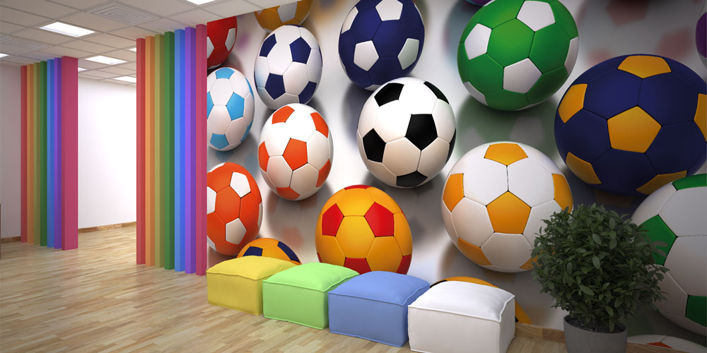 Renkli Futbol Topları Duvar Kağıdı 5837
