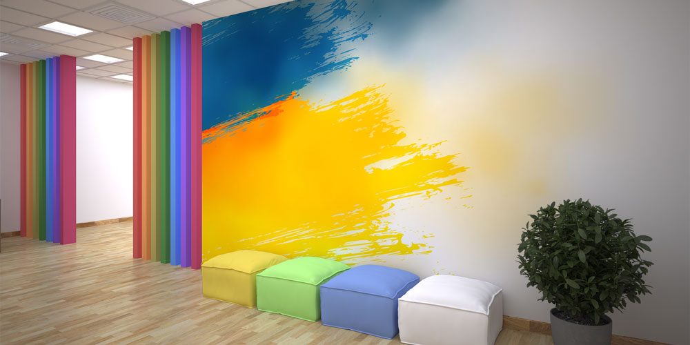 Spor Temalı Renkli Soyut Duvar Kağıdı 5854