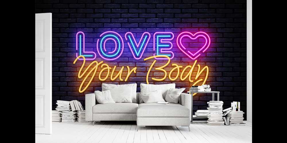 spor-duvar-kagitlari-5841-02 Love Your Body Neon Duvar Kağıdı 5841