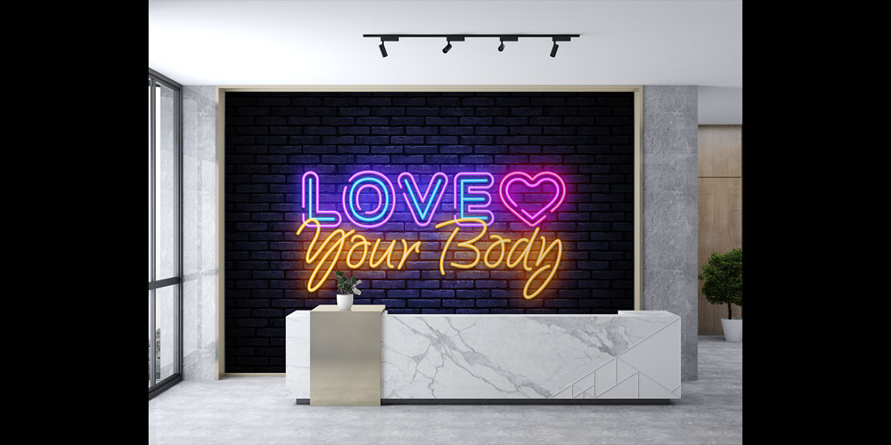 spor-duvar-kagitlari-5841-04 Love Your Body Neon Duvar Kağıdı 5841