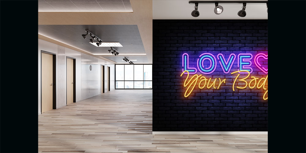 spor-duvar-kagitlari-5841-05 Love Your Body Neon Duvar Kağıdı 5841