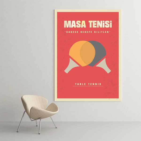 Masa Tenisi "Sadece Hedefe Kilitlen" Posteri – B-215