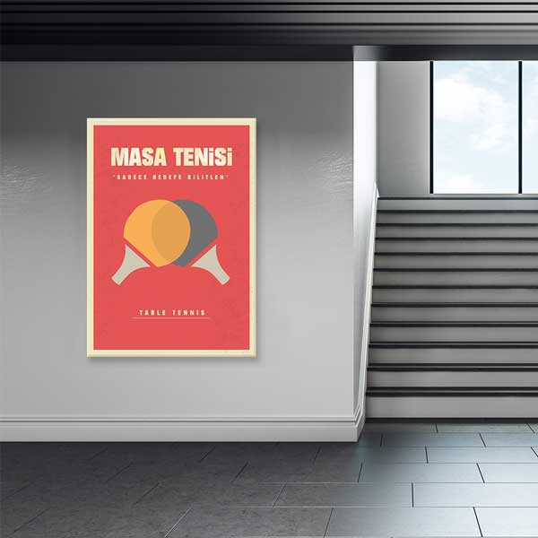 Masa Tenisi "Sadece Hedefe Kilitlen" Posteri – B-215