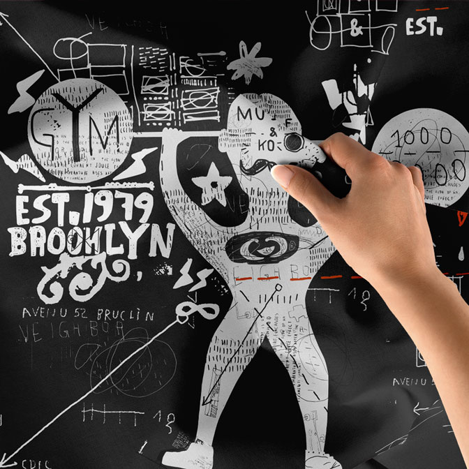 spor-duvar-tablo-5876-05 Brooklyn Street Gym Duvar Örtüsü 5876