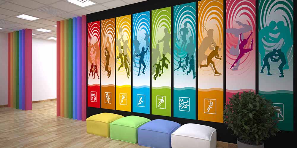 Renkli Spor Dalları Siluetleri Duvar Kağıdı 1063