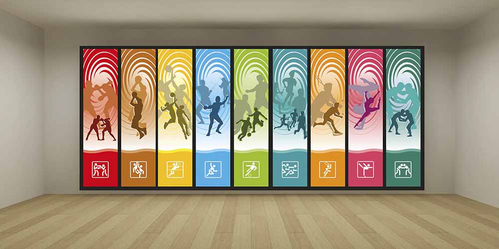 Renkli Spor Dalları Siluetleri Duvar Kağıdı 1063