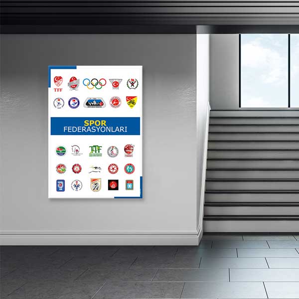 spor-salonu-duvar-posterleri-b-209-02 Türkiye Spor Federasyonları Logoları Posteri – B-209