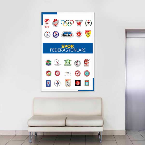 spor-salonu-duvar-posterleri-b-209-03 Türkiye Spor Federasyonları Logoları Posteri – B-209