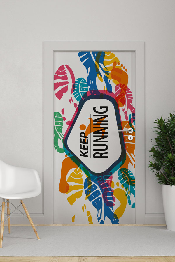 Kapı Giydirme - Koşu Ayak İzleri "Keep Running" 8918