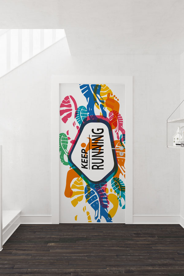Kapı Giydirme - Koşu Ayak İzleri "Keep Running" 8918