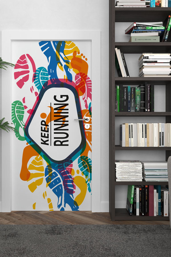 Kapı Giydirme - Koşu Ayak İzleri "Keep Running" 8918