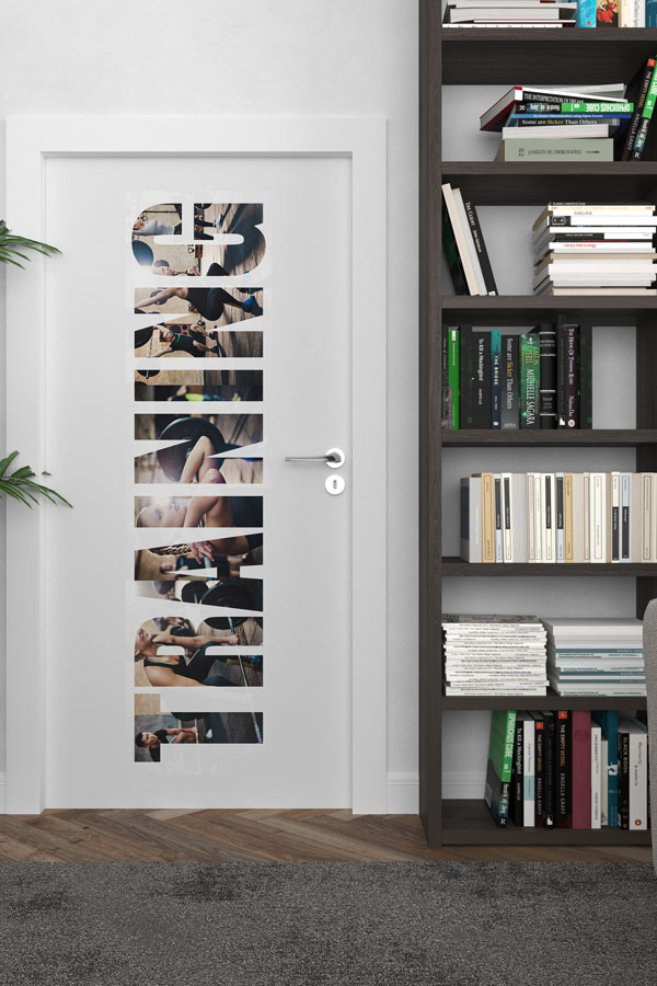 sports-art-decoration-8948-02 "CROSSFIT" Harfleri İçinde Spor Sahneleri Kapı Giydirme 8948