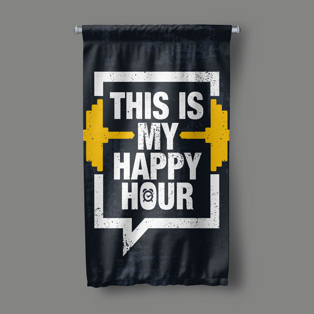 Happy Hour Fitness Duvar Flaması 5906