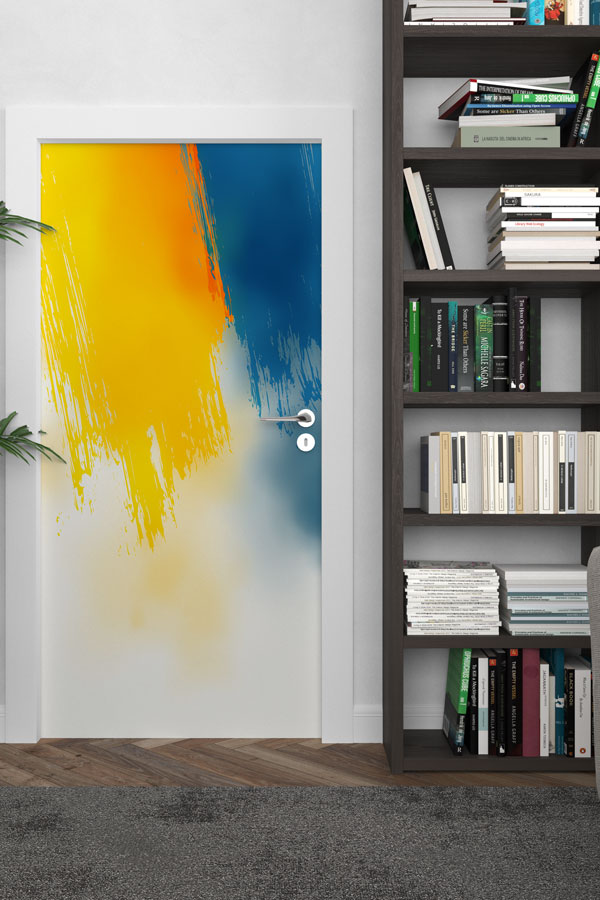 Soyut Fırça Darbeleri Spor Temalı Kapı Giydirme 8950