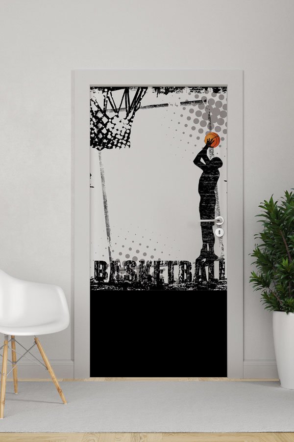 Basketbol Atışı ve Graffiti Temalı Kapı Giydirme 8956