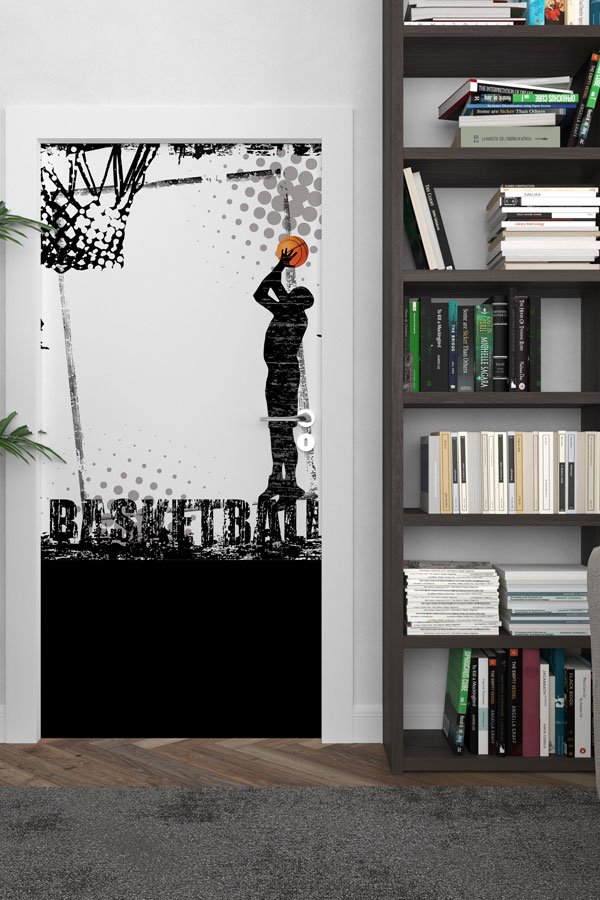 Basketbol Atışı ve Graffiti Temalı Kapı Giydirme 8956
