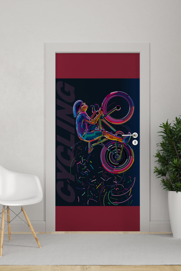 Bisikletçi ve "CYCLING" Temalı Kapı Giydirme 8944