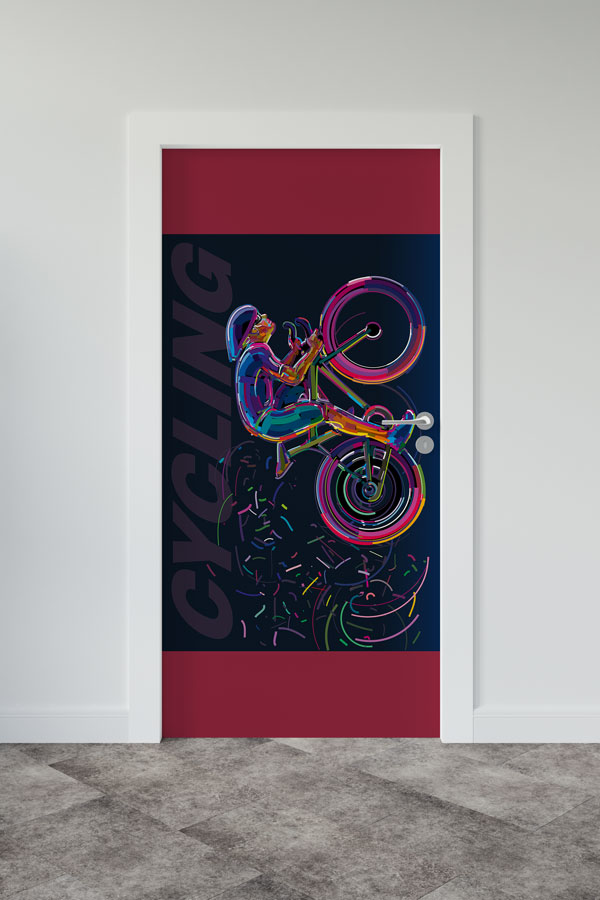 Bisikletçi ve "CYCLING" Temalı Kapı Giydirme 8944