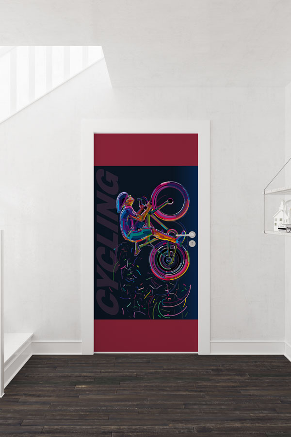 Bisikletçi ve "CYCLING" Temalı Kapı Giydirme 8944