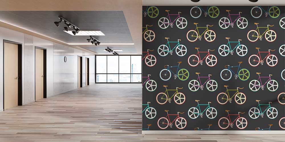 sports-class-wall-decor-1071-02 Renkli Bisiklet Desenli Duvar Kağıdı 1071