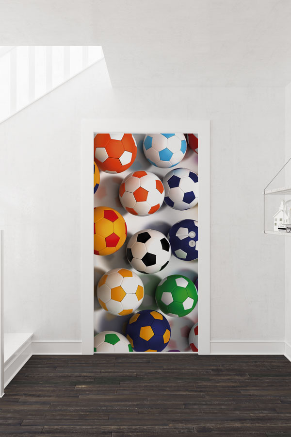 Kapı Giydirme - Renkli Futbol Topları 8927