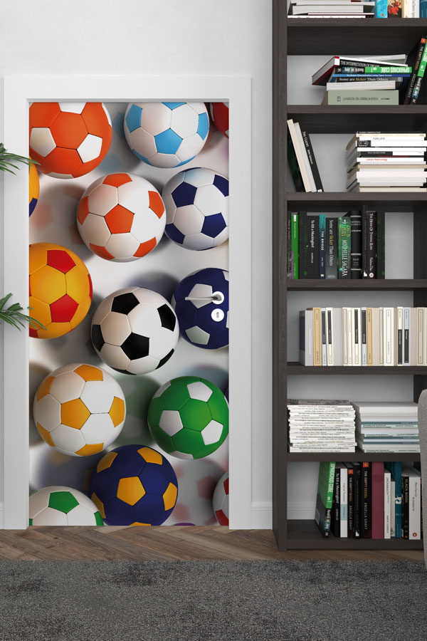 Kapı Giydirme - Renkli Futbol Topları 8927