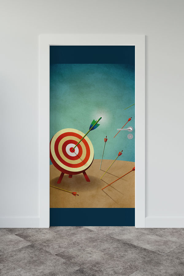 Hedef Tahtası ve Oklar Temalı Kapı Giydirme 8939