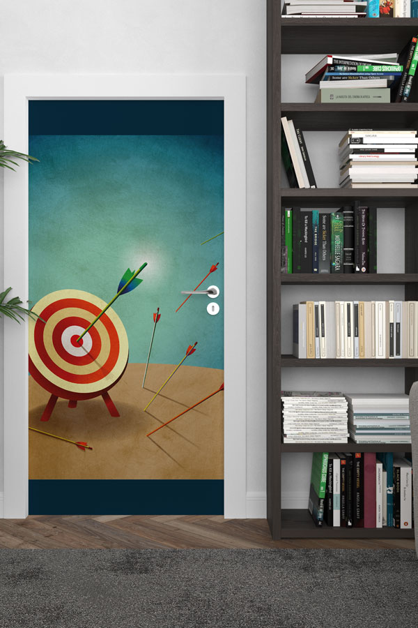 sports-hall-art-decor-8939-02 Hedef Tahtası ve Oklar Temalı Kapı Giydirme 8939