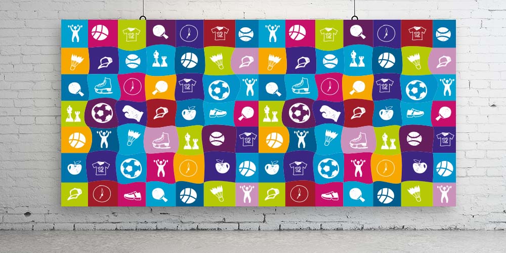 Renkli Bloklarda Spor İkonları Duvar Kağıdı 1069