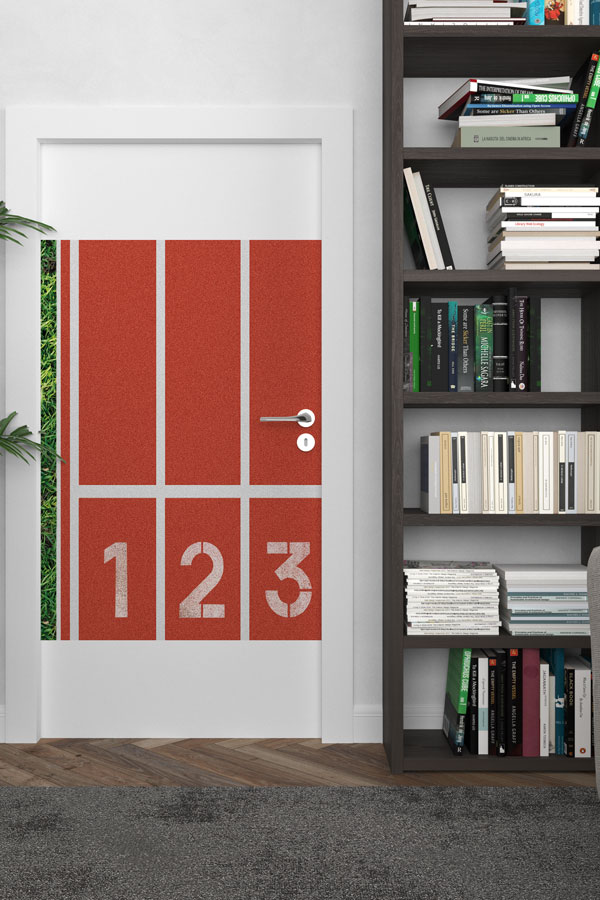 Atletizm Pisti Temalı Numaralı Kapı Giydirme 8940