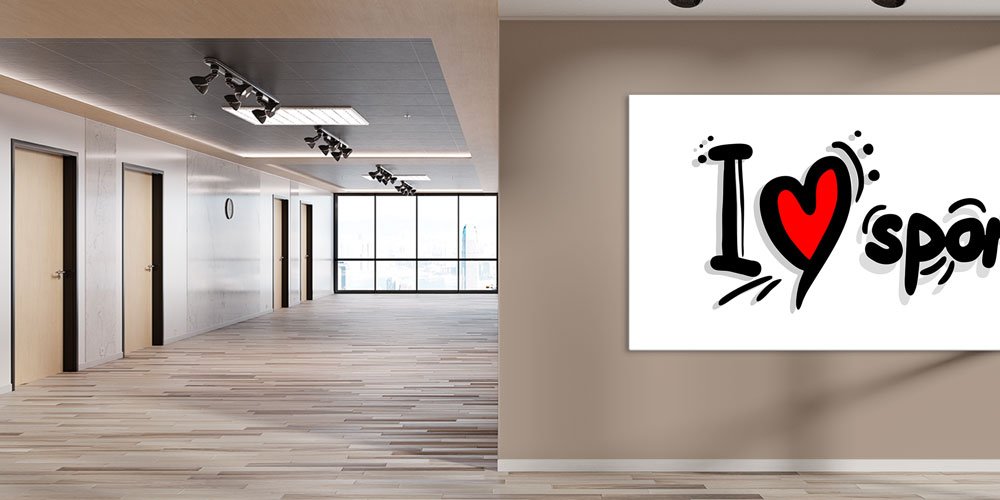 sports-school-wall-decor-7914-02 I Love Sport Yazılı Büyük Ebat Spor Duvar Dekoru 7914