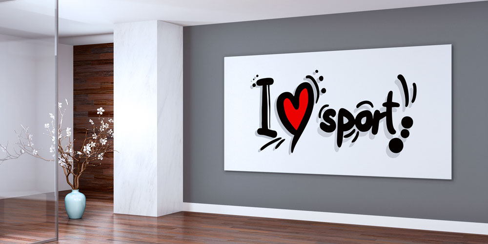 I Love Sport Yazılı Büyük Ebat Spor Duvar Dekoru – 7914-DK