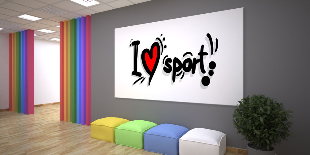 I Love Sport Yazılı Büyük Ebat Spor Duvar Dekoru – 7914-DK