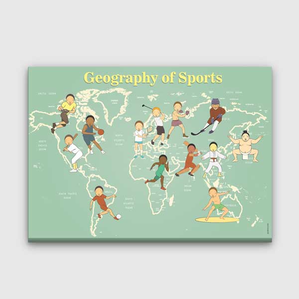 Spor Coğrafyası Dünya Haritası Posteri – B-228