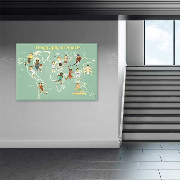 Spor Coğrafyası Dünya Haritası Posteri – B-228