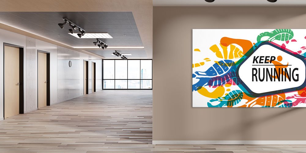 sports-wall-art-decor-7908-02 Keep Running Temalı Büyük Ebat Spor Duvar Dekoru 7908