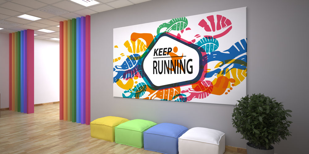 Keep Running Temalı Büyük Ebat Spor Duvar Dekoru – 7908-DK