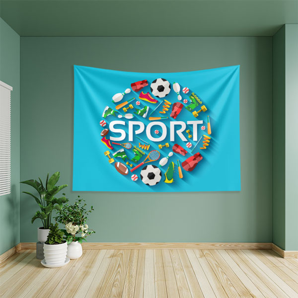 Spor Ekipmanları Çemberi Duvar Örtüsü 8442