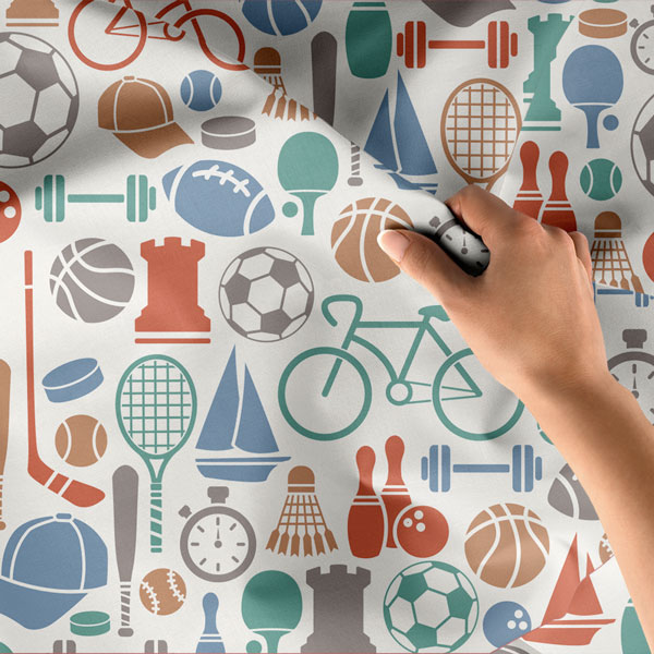 Çoklu Spor İkonları Desenli Duvar Örtüsü 8446