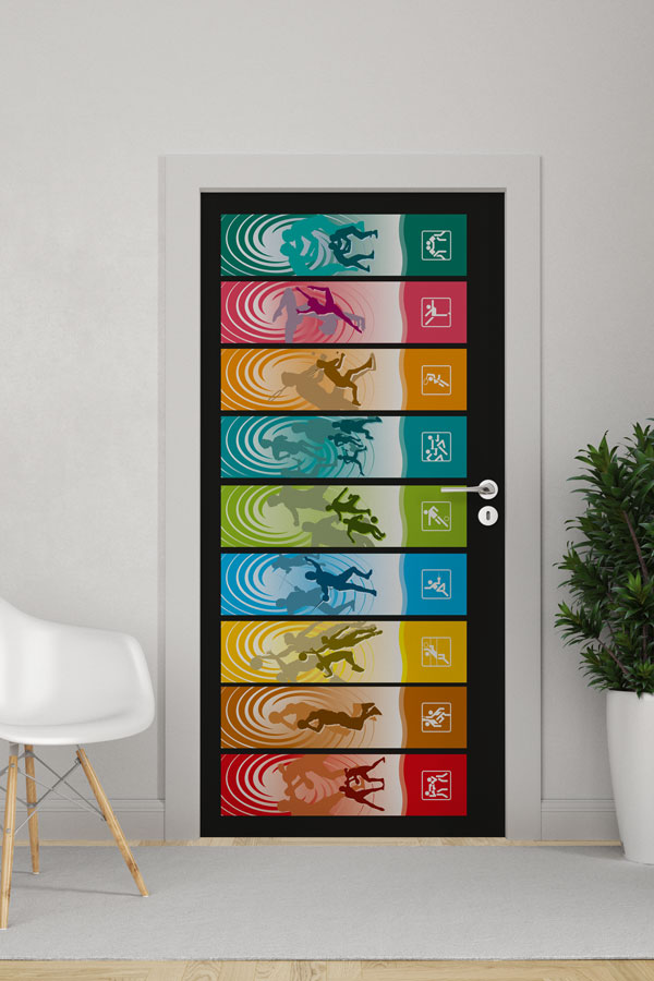 Çoklu Spor Branşları Kapı Giydirme 8960