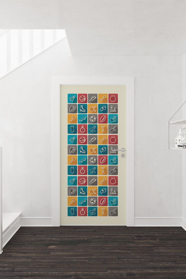 Spor İkonları Mozaik Kapı Giydirme 8965