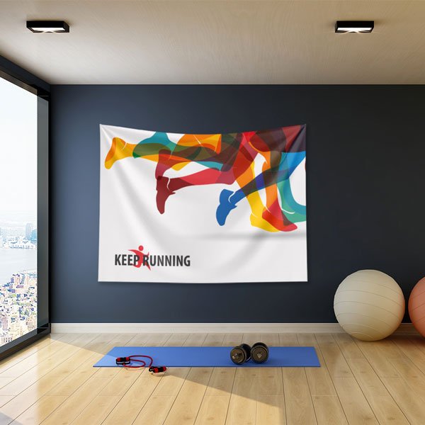 Renkli Koşu Spor Duvar Örtüsü 5860