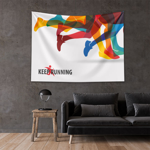 Renkli Koşu Spor Duvar Örtüsü 5860