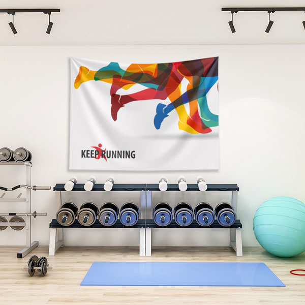 Renkli Koşu Spor Duvar Örtüsü 5860